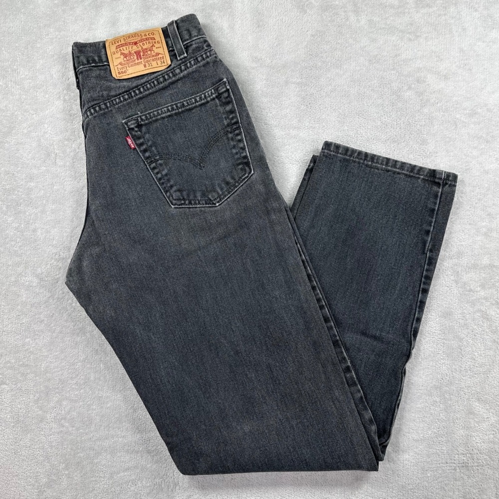Vintage Levi's 550 Jeans Mens 31x34 (Fits 31x32) Black Relaxed Fit Tapered 2001